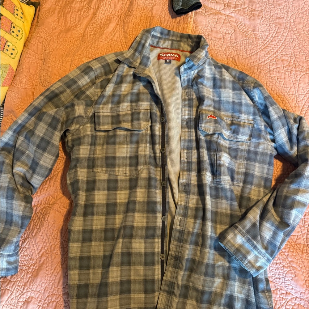 Simms Plaid Button-Up heavy duty flannel
